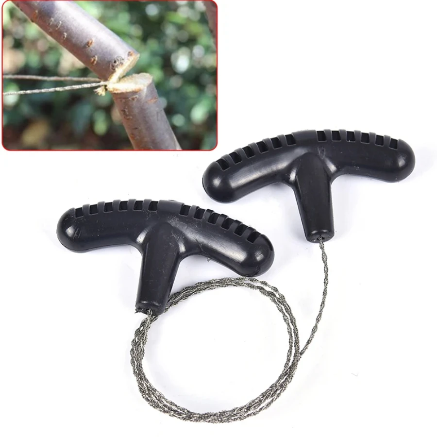 

Manual Hand Steel Wire Saw with Finger Handle Camping Hiking Portable Emergency Survival Gear Steel Wire Kits Pocket Cutting