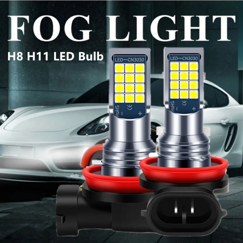 2Pcs Canbus white H8 H11 LED Fog Lights Bulb Car DRL Lamp For Audi A3 8P 8V A4 B6 B8 B5 A6 C6 C5 80 B7 A5 100 A7 A8 Q5 Q7 TT S6