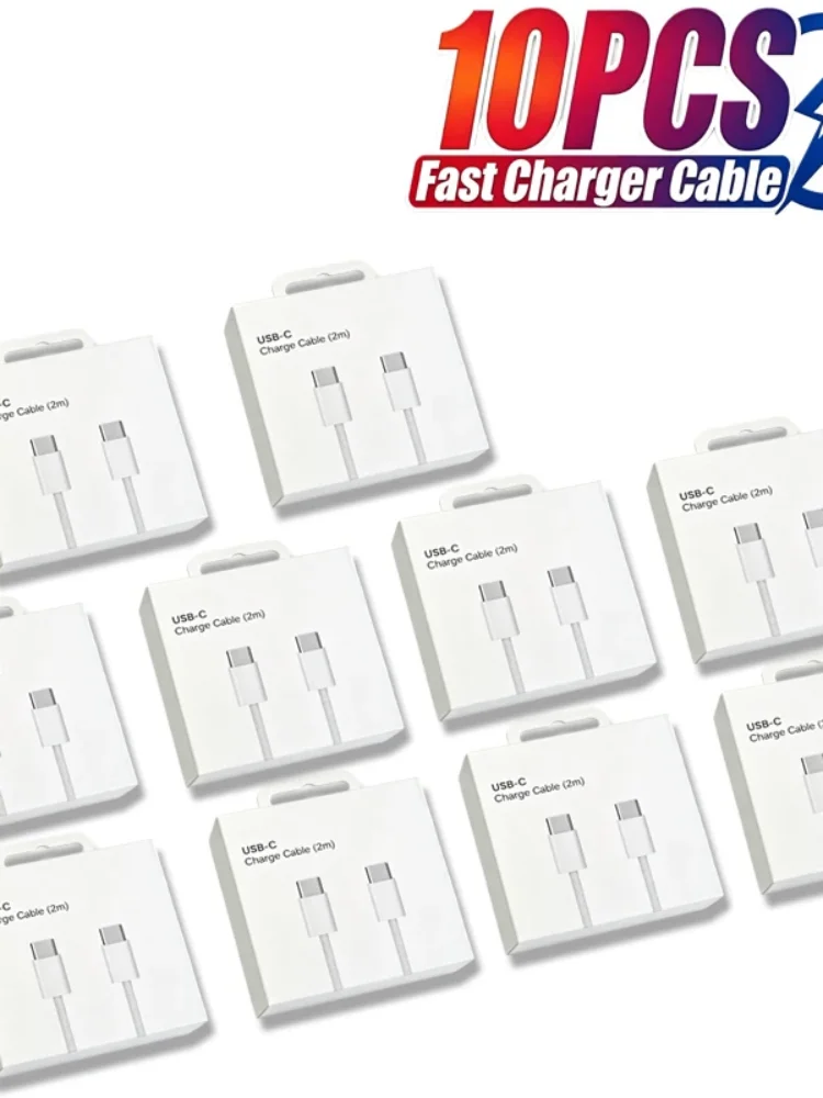 10 Stück USB-C-Kabel für iPhone 16 15 Pro Max PD 60W Schnellladung für Huawei Xiaomi Samsung Typ C Geflechtkabel Zubehör
