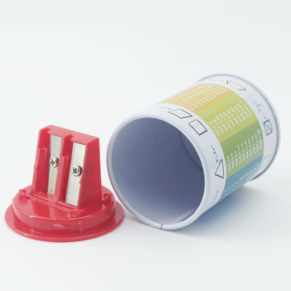 Metal Double Hole Pencil Sharpener,Cylindrical Pencil Sharpener with Mathematical Formulas