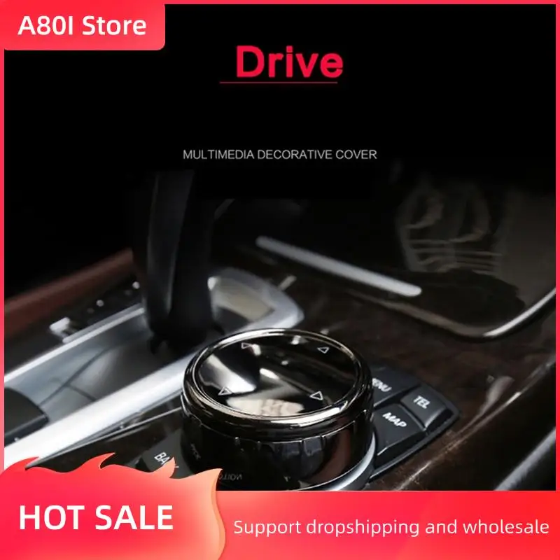 

A80I 2Set For Idrive Car Multimedia Button Cover Trim Knob Sticker For BMW F10 F18 F07 F20 F21 F06 F12 F30 F01 F02 F25 F26