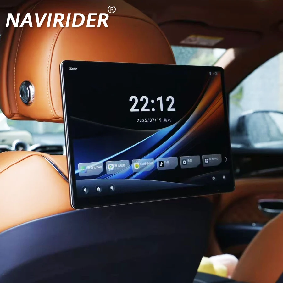 13.3 بوصة رصد المقعد الخلفي للسيارة بنتلي لبورشه مسند الرأس الترفيه 2K تلفزيون شاشة تعمل باللمس أندرويد مشغل فيديو الوسائط المتعددة #1