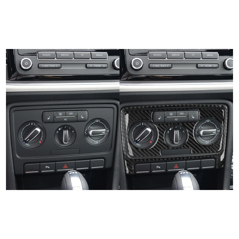 For Volkswagen Beetle 2012-2019 Carbon Fiber Central Control Air Conditioning Cd Panel Cover Car Sticker Accessories
