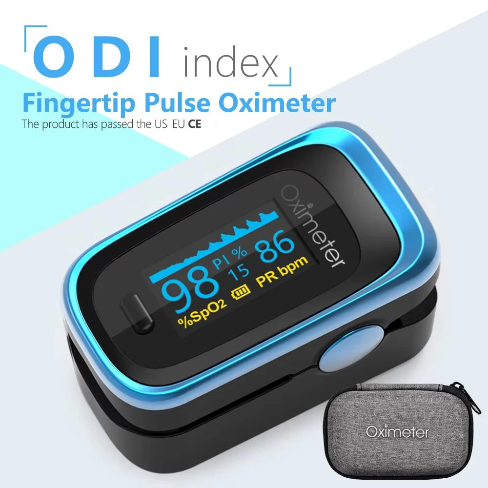 

Kiuzou Medical Finger Pulse Fingertip Oled Portable Oximeter SPO2 PR 8 hours sleep monitor Blood Oxygen Oximetro De Dedo case