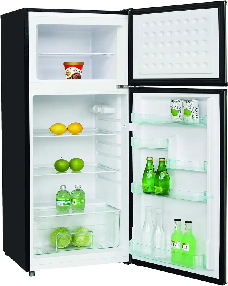 Geladeira em aço inoxidável com freezer, tamanho do apartamento 2 portas, EFR751, 7,5 pés cúbicos, série Platinum