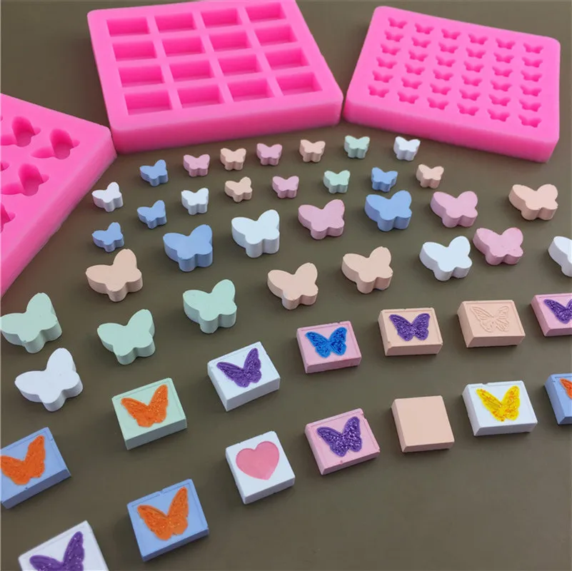 Butterfly Style Lacquer Wax Particle Silicone Mold Dropping Resin Mold Butterfly Shape Love Rabbit Chocolate Mold Candle Molds