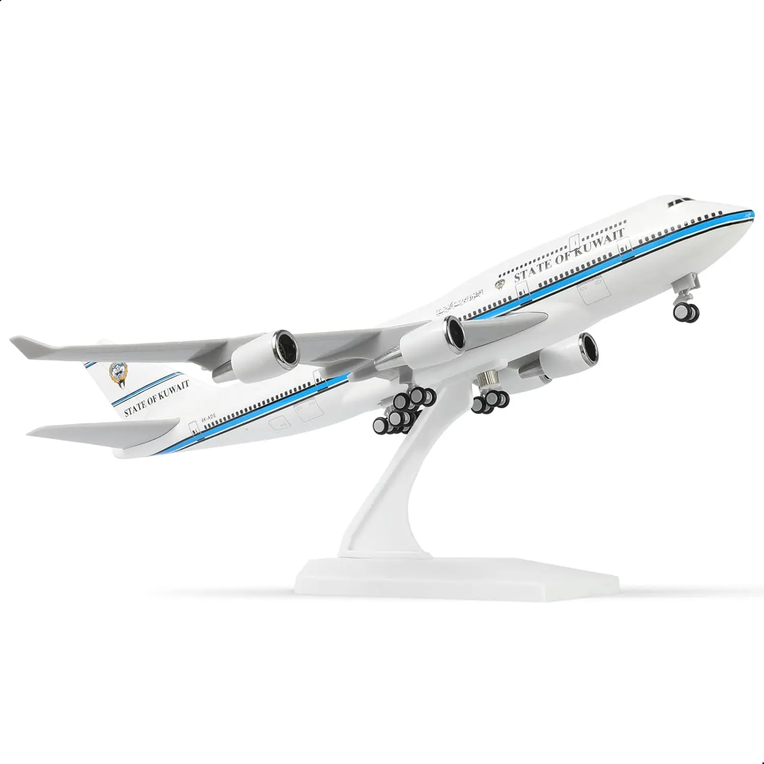 

Модель самолета из литой смолы, 30 см, масштаб 1:240, Kuwait B747, с подставкой и колесами, для коллекций, демонстрации или в подарок