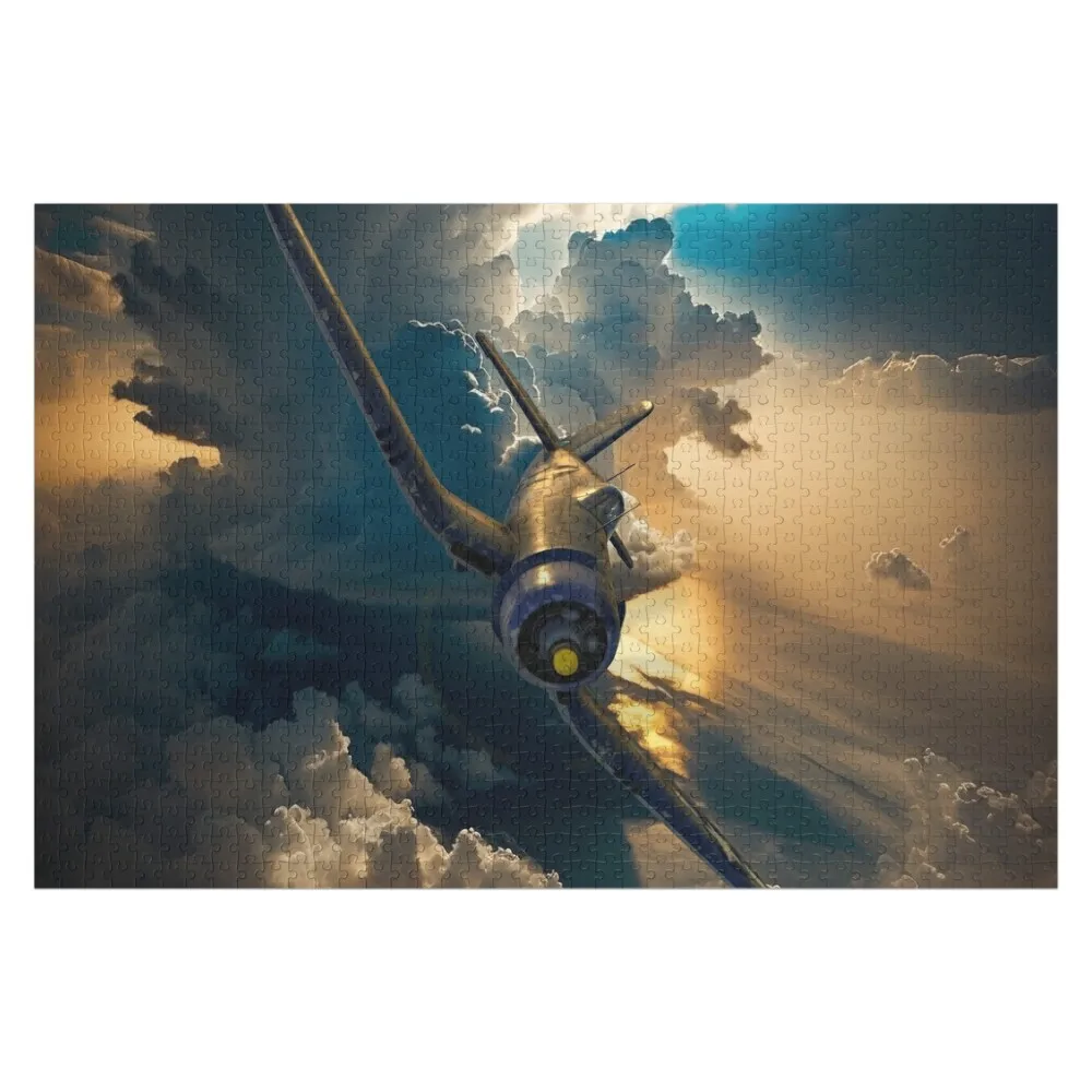 

F4U Corsair in the SunSet Aircraft Art Jigsaw Puzzle Customizable Gift Custom Photo Puzzle