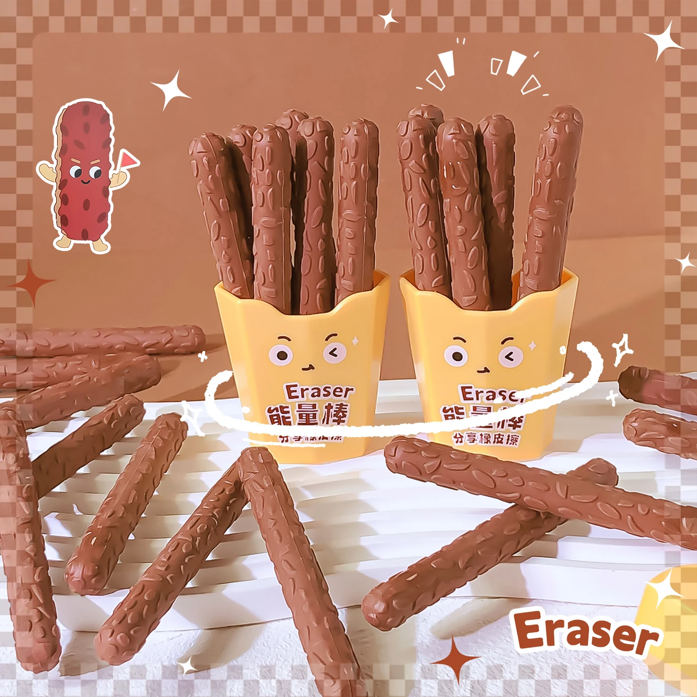 

Cute Rubber chocolate erasers Aesthetic stationery items School teacher gift Office accessories stationery items Kawaii erasers