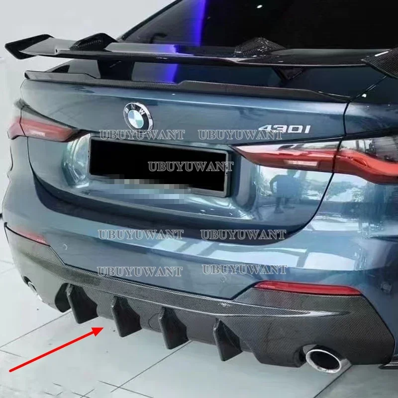 For BMW G22 G23 Car Rear Bumper Lip Spoiler Diffuser  For 4 Series G22 G23 425i 430i M440i M Sport Rear Diffuser CARBON 2020+