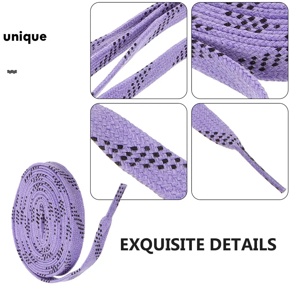 120 سنتيمتر الشمع المغلفة الهوكي سكيت الأربطة شقة دائم مطاطا لزلاجات الجليد زلاجات دوارة أحذية رياضية ارتداء مقاومة #4