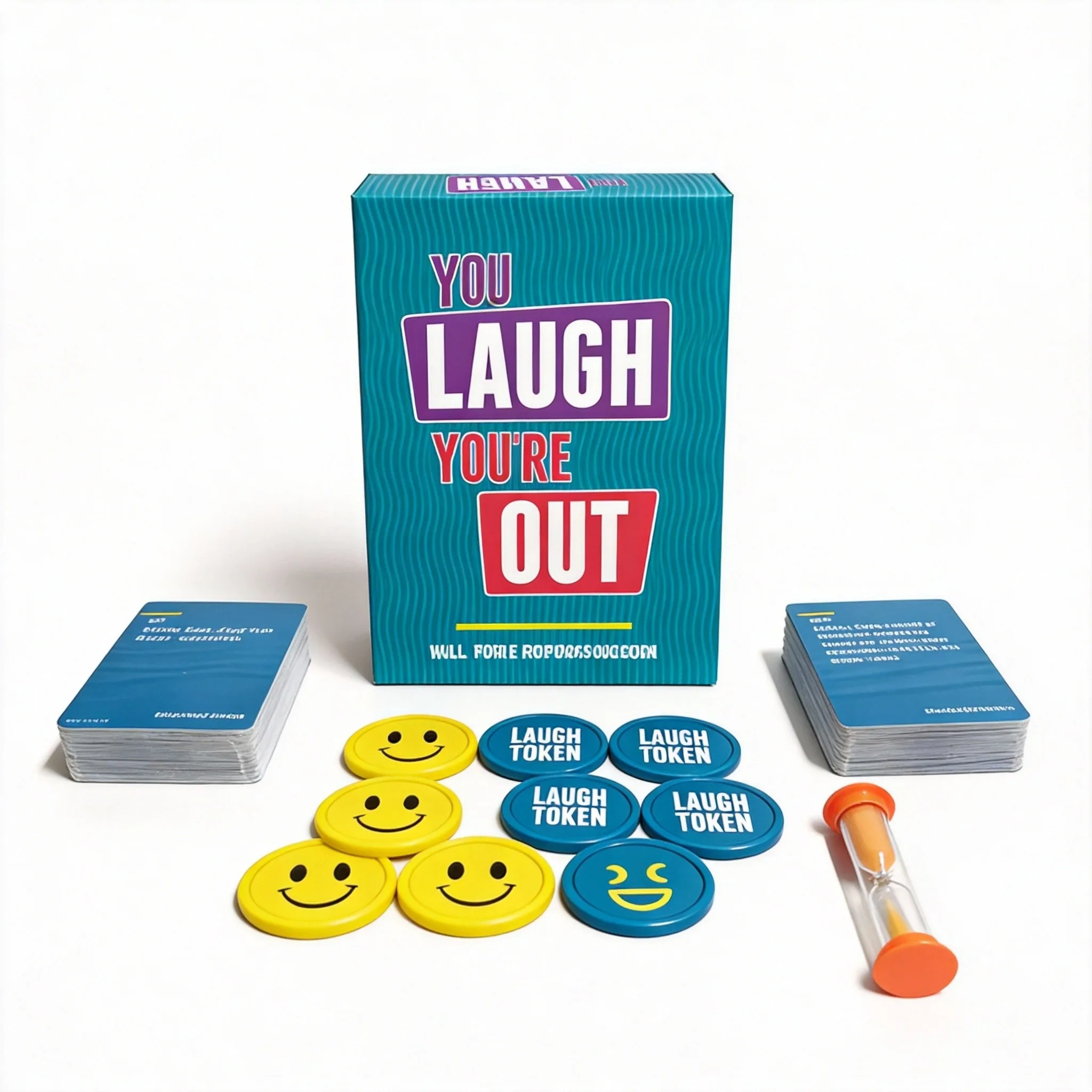 

You Laugh You're Out - Забавная карточная игра для вечеринок с 125 вызовами на смех, 30-секундная игра на смех для всей семьи и друзей