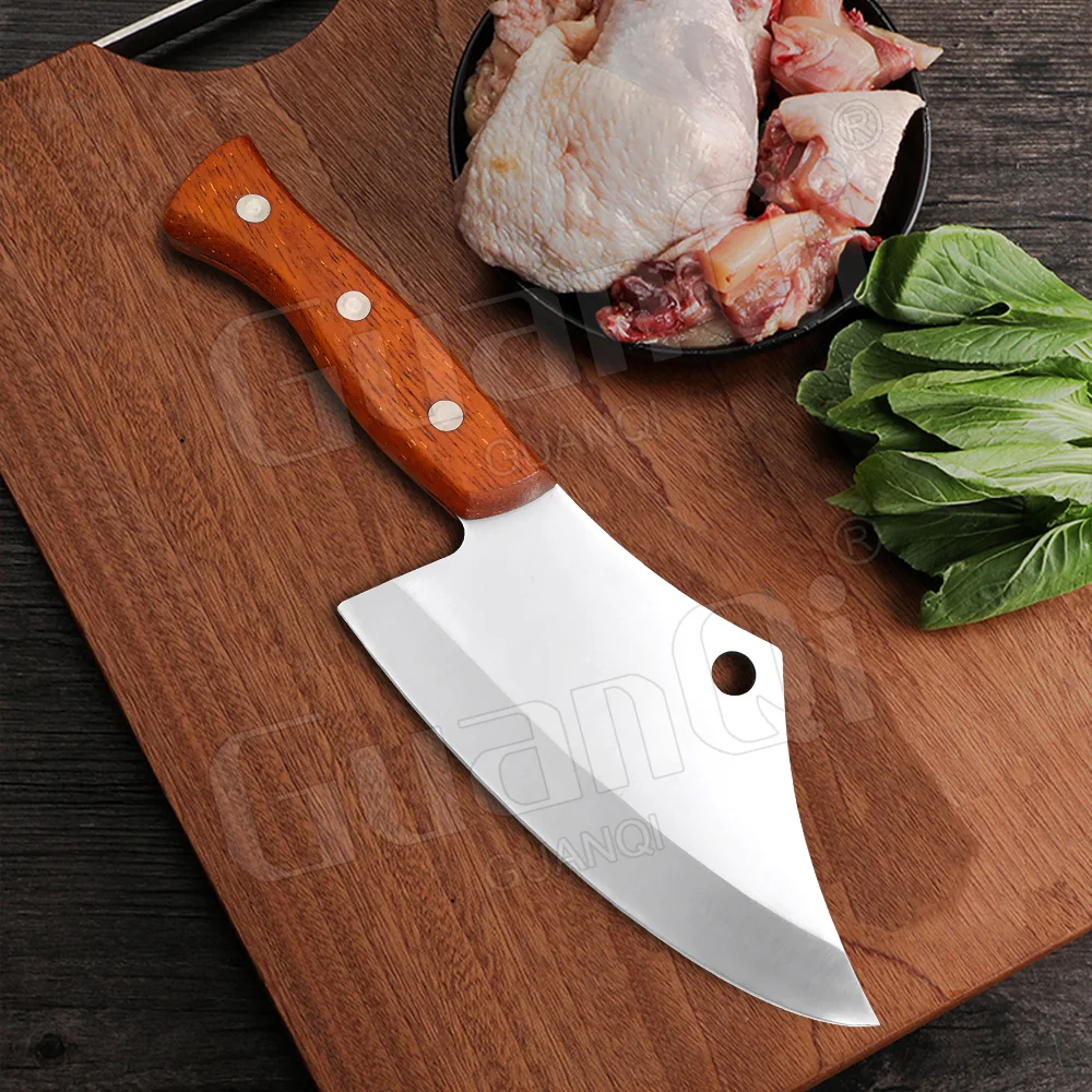 Kitchen Knife 5cr15 Stainless Steel Slicing Butcher Knife Fish Vegetable Meat Chopping Cleaver Wooden Handle Chinese Chef Knife