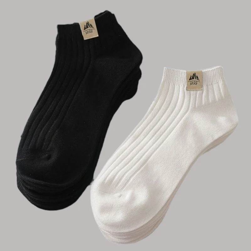 Calcetines deportivos transpirables para hombre, calcetín informal, absorbente del sudor y desodorante, Color sólido, 5/10 pares