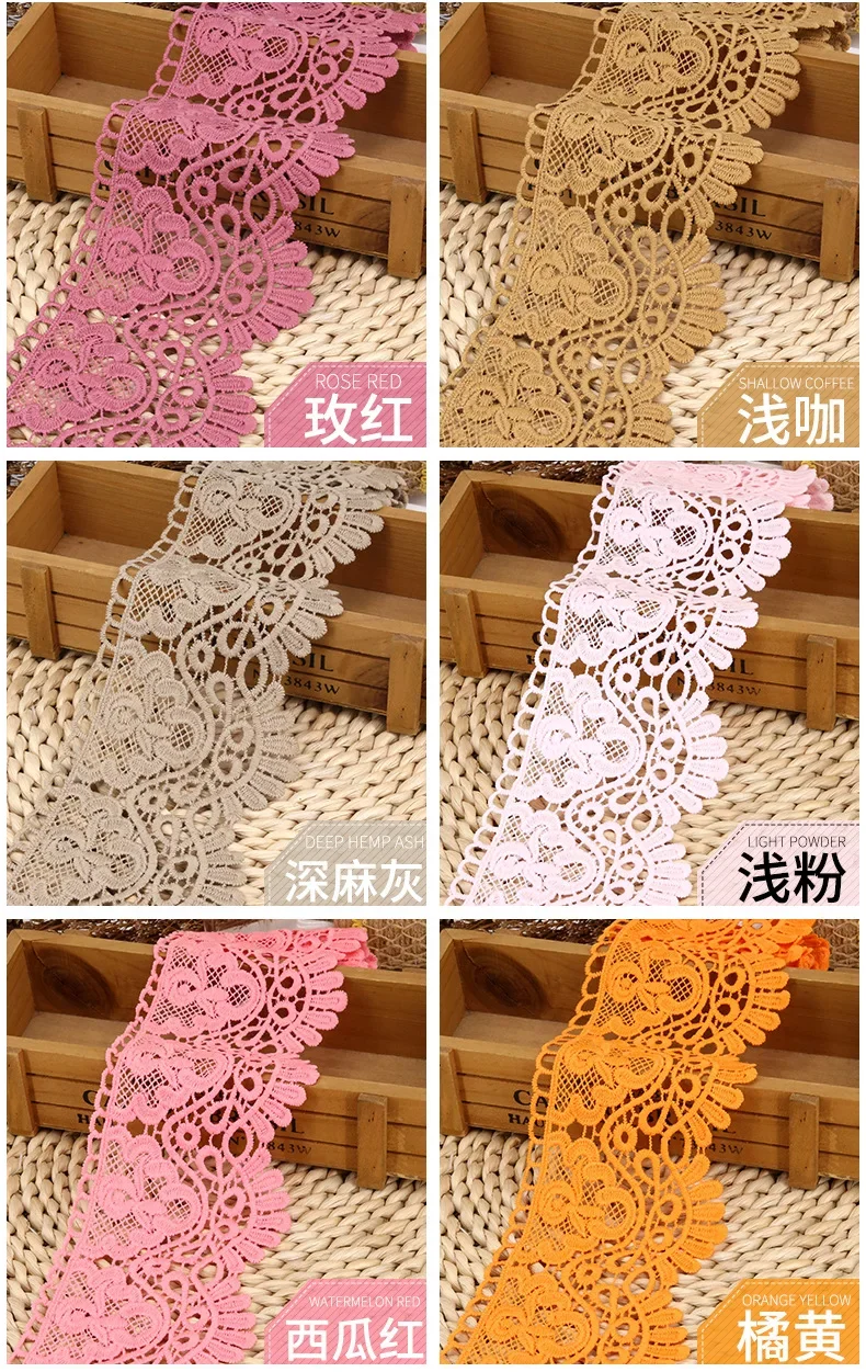 2 متر الجوف خارج الأزهار المطرزة شريطة من الدانتيل Apparel بها بنفسك الملابس الخياطة النسيج 10 سنتيمتر واسعة أسود أبيض الحرف اليدوية شريط الدانتيل