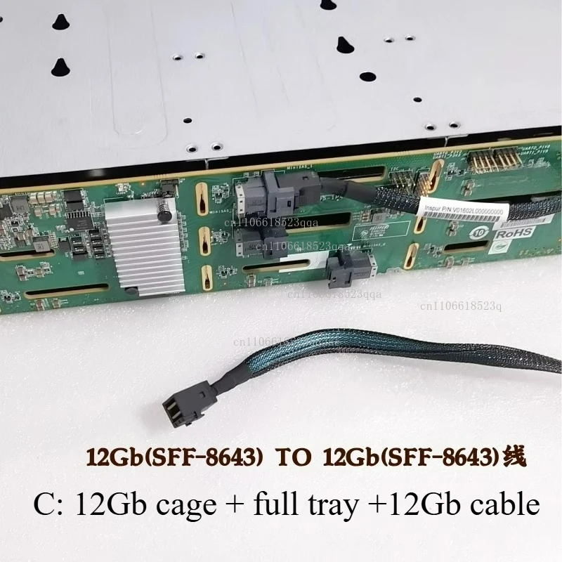 12-Disk 3.5-inch hard disk cage hot-swappable 8087 interface D-type 4ping power supply SAS/SATA storage