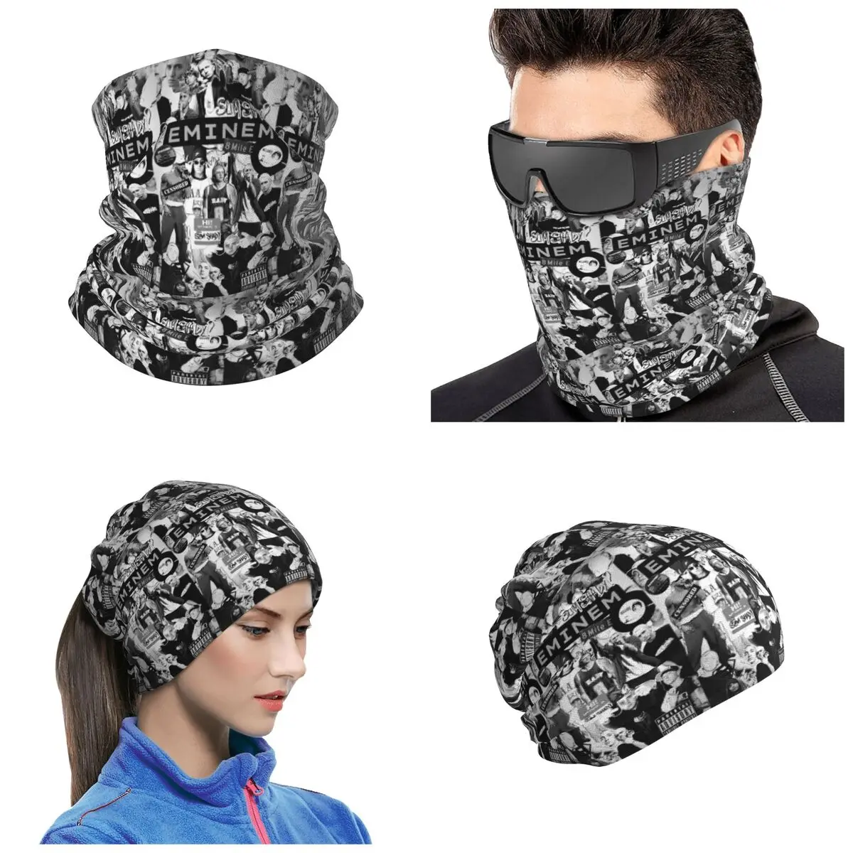 Eminem Bandana Neck Cover Printed Mask Scarf Multi-use Cycling Scarf Unisex Adult All Season
