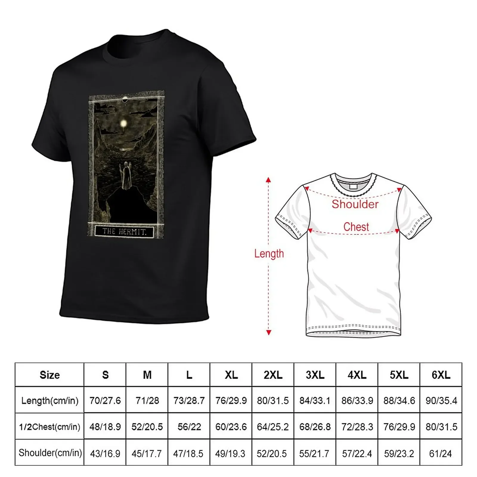 New The Kinner Tarot Deck Tarot Card: The Hermit T-Shirt anime tshirt man clothes vintage graphic tee T-shirts for men cotton