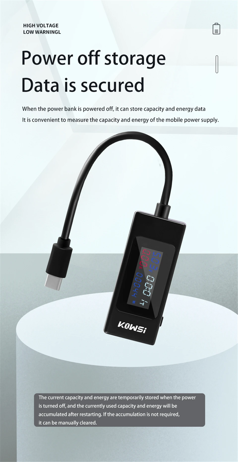 Typ-C Tester 4-30V 6,5A Spannungs- und Strommessgerät Farbbildschirm Zwei-Wege-Test Amperemeter Anzeige Powerbank-Ladegerät-Detektor – Detail 7