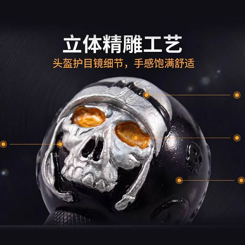 for Universal Car Manual Transmission Gear Shift Knob Skull Grimace Head with Accessories Variable Speed Lever Auto Interior
