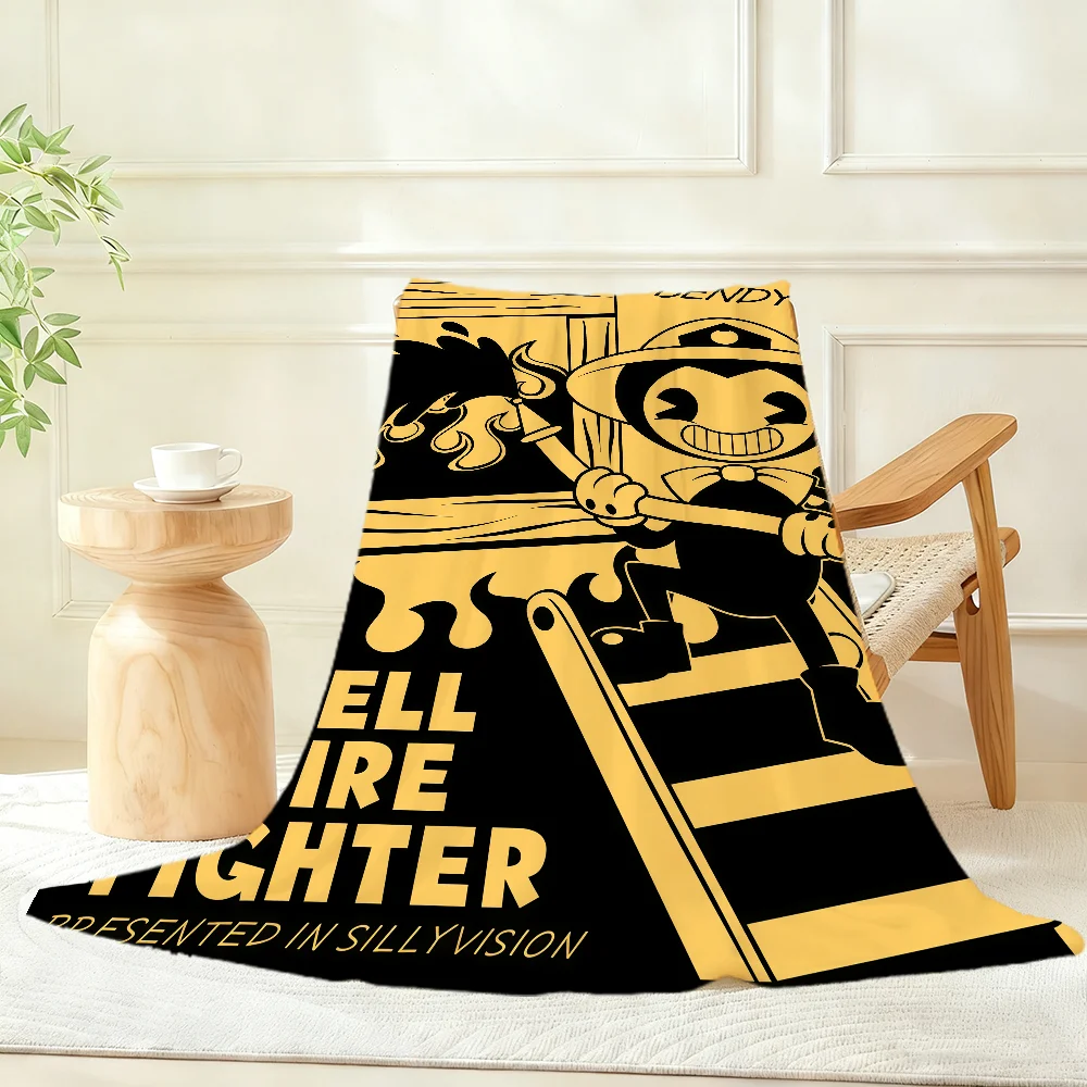 B-Bendy and the Cute Ink M-Machine Blanket Throw Super Cosy Plush Living Room Sofa Couch Childish Birthday Gifts