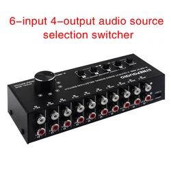 2025 new 6-in 4-out audio signal switcher splitter audio source switcher output switch control can output at the same time