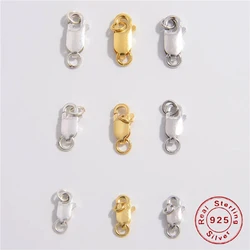 2pcs S925 Sterling Silver Lobster Clasp for Necklace Bracelets Connector Lock Carabiner Clasp Jewelry Making Supplies SK8