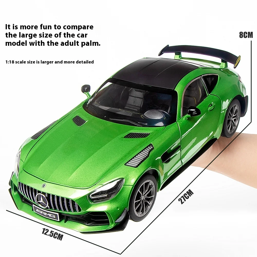 AMG GTR 1:18 Alloy Car Model Toy, Realistic Lights & Sounds, Kids Racing Enthusiast\'s Dream Collectible