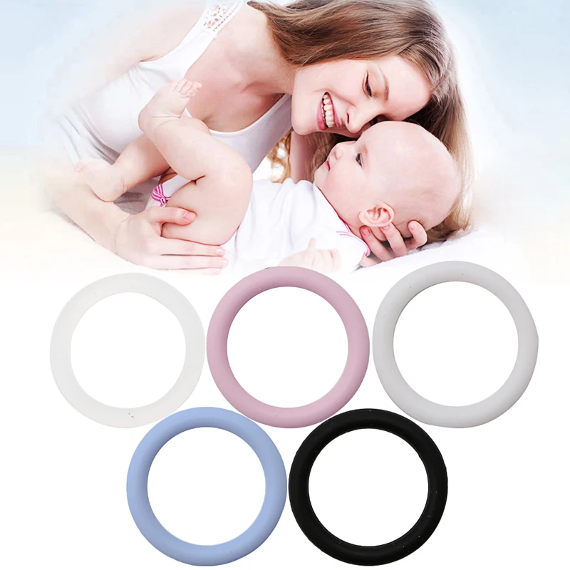 5Pcs O-Ringen Silicone Baby Fopspeen Chain Clips Adapter Houder Ring Bpa Gratis Baby Bijtring Kralen voor Tandjes