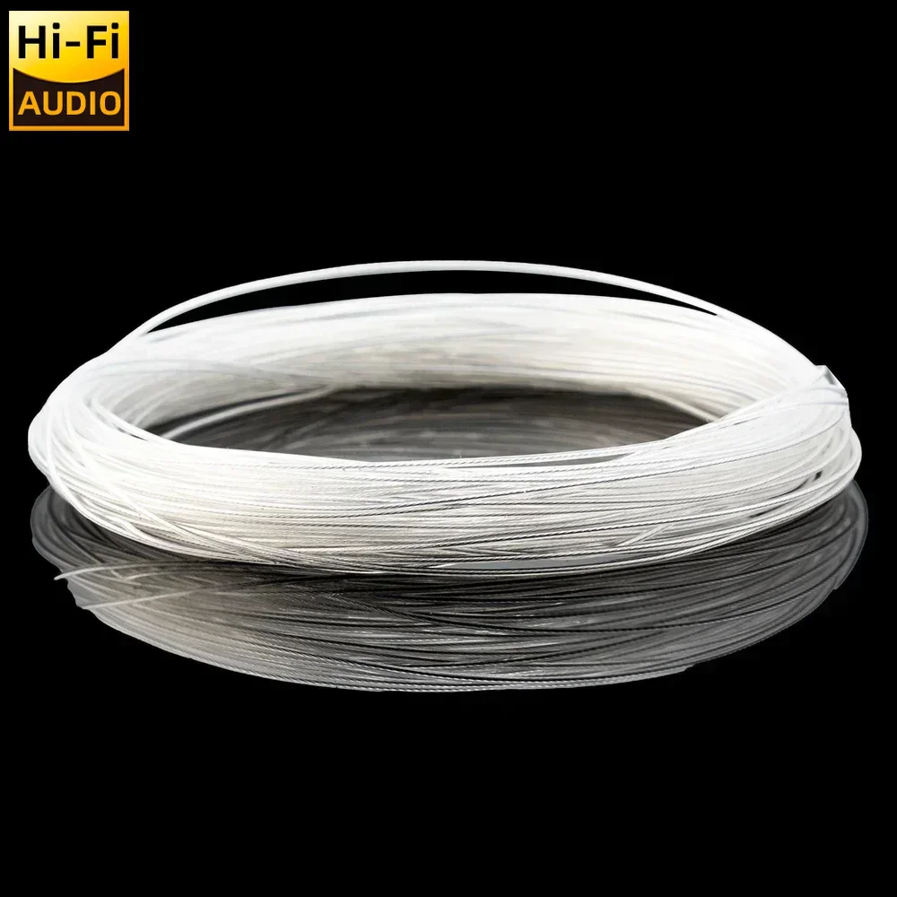 ■ 10m High Purity Silver Plated OCC PTFE Wire Copper Cable For Hifi Audio DIY Amplifier Speaker Headphone OD：0.62mm 32awg