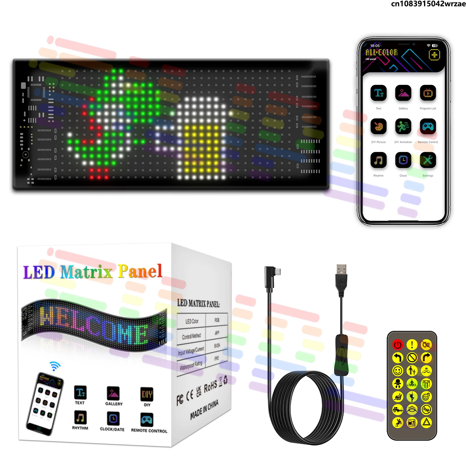 

AI Voice Function LED Logo APP LED Matrix Pixel Panel Night Light DIY Programmable Flexible LED Display for Car Truck Accessorie