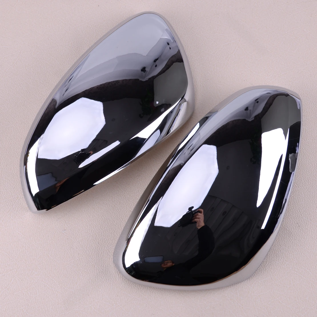 CITALL ABS Silver 2pcs Chrome Plated Side Rearview Mirror Cover Trim Fit For Peugeot 2008 208 2013 2014 2015 2016 2017 2017