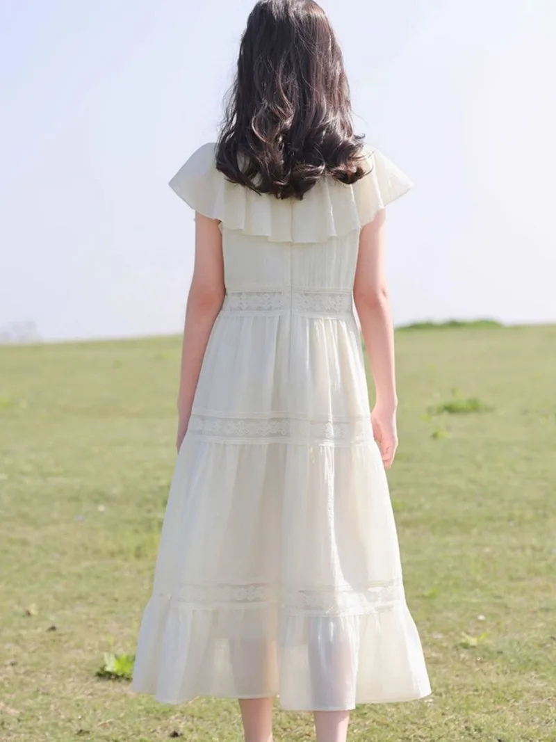 Patchwork Lace Princess Dress Children's Girly Dresses Beach White Girl  Girls Party Pink Elegant Teen Clothes Tweens Clothing - AliExpress