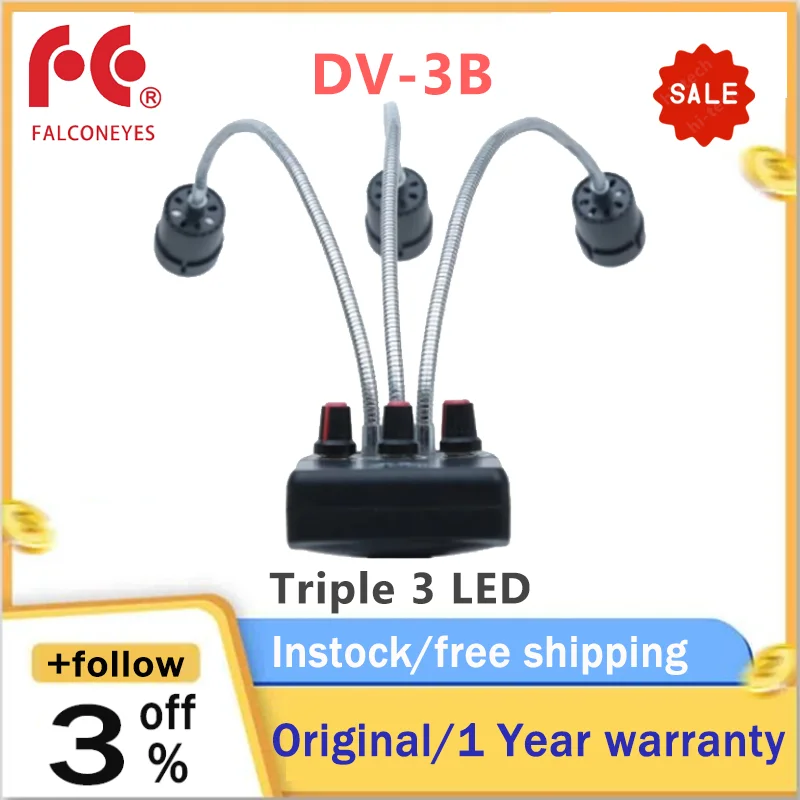 Falcon Eyes DV-3B Triple 3 LED Magic Background Light For Macro Shooting/Jewelry Photography/Products Fotografia/Youtube