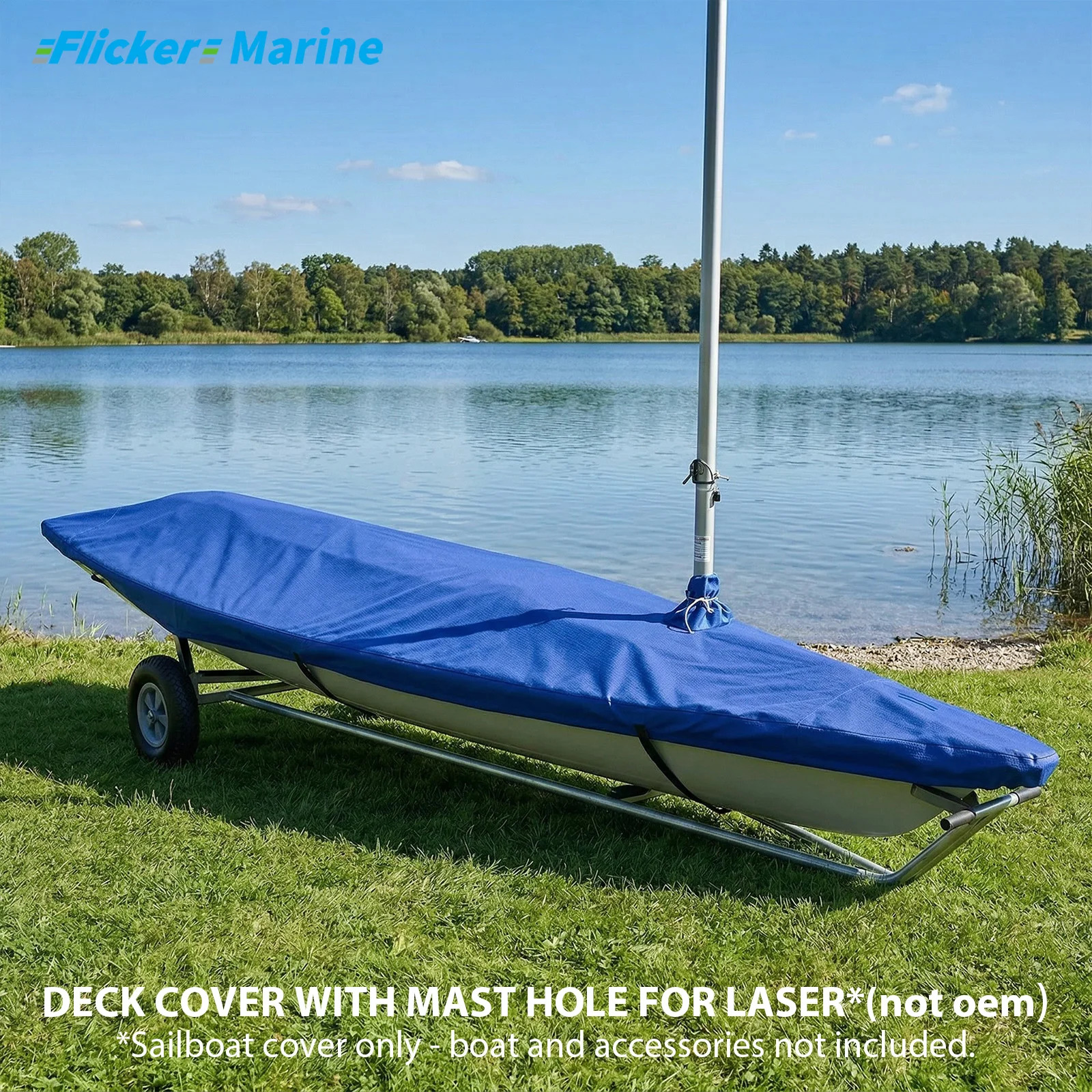 Sailboat Cover for Laser, UV Resistant Dinghy Cover for Laser Class Sailboat, Marine Grade Tear-Resistant Polyester