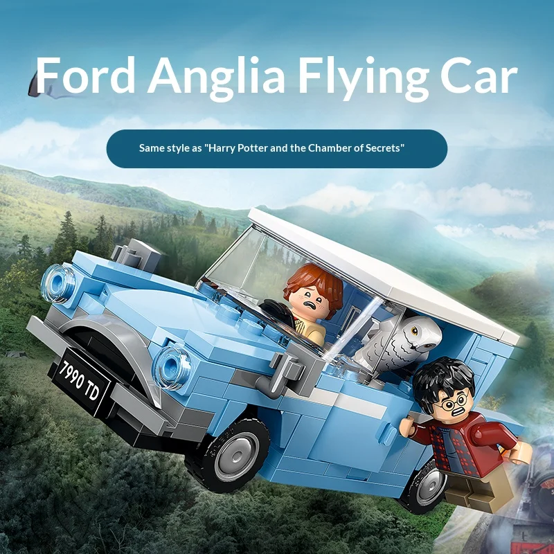 

LEGO 76424 Harry Potter Flying Ford Anglia, Buildable Car Toy with 2 Minifigures Harry Potter Car, Gift Boys and Girls Ages 7