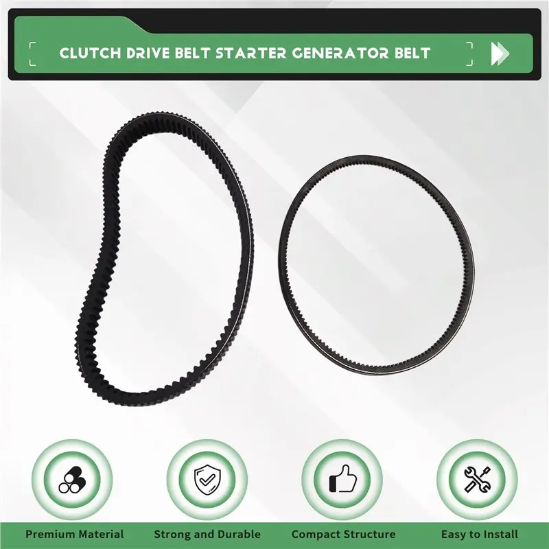 AASS-Golf Cart Clutch Drive Belt& Starter Generator Belt- For EZGO TXT RXV 2010 UP With Kawasaki Engine Part Numbers 618630& 606