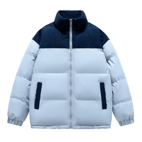 Autumn Winter Turtleneck Men's Clothing Zipper Pockets Long Sleeve Cardigan Coats Fashion Contrast Color Jackets Trendy Tops