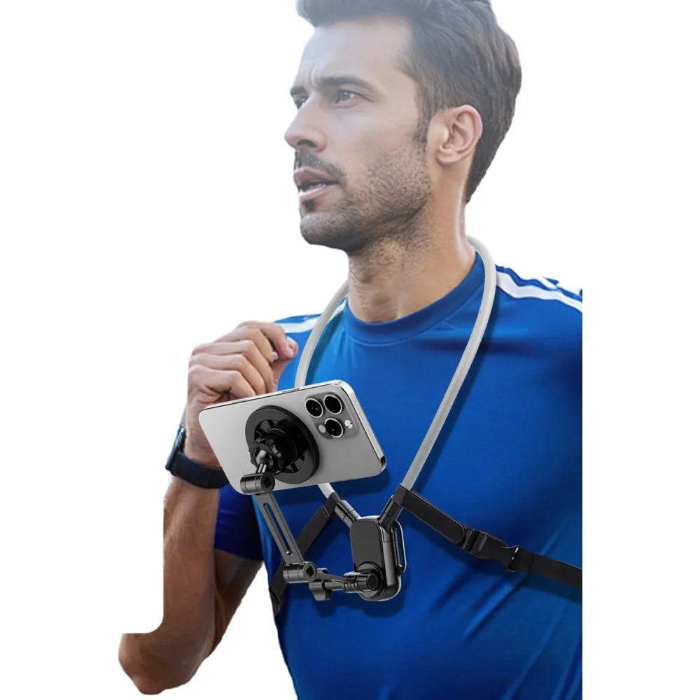 AliExpress NONE Magnetic neck-hanging phone holder, travel fishing and cycling perspective fixed chest anti-shake device