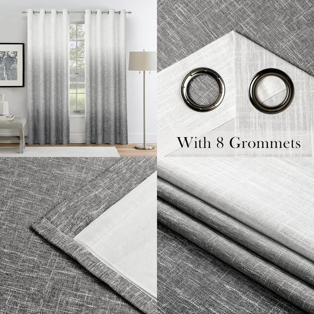 

Linen Textured Blackout Curtains 84 Inches - Noise Reduction & Energy Saving for Bedrooms