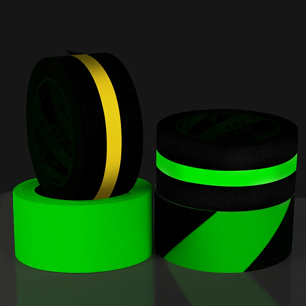 Width 50mm PVC Luminous Tape Anti Slip Self-Adhesive Luminous Tape Stair Bathroom Warning Sign Stickers DIY Home Decoration
