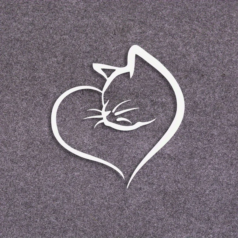 Cats And Hearts Car Sticker PVC Reflective Auto Exterior Decoration Accessories Creativity Stickers For Car Waterproof