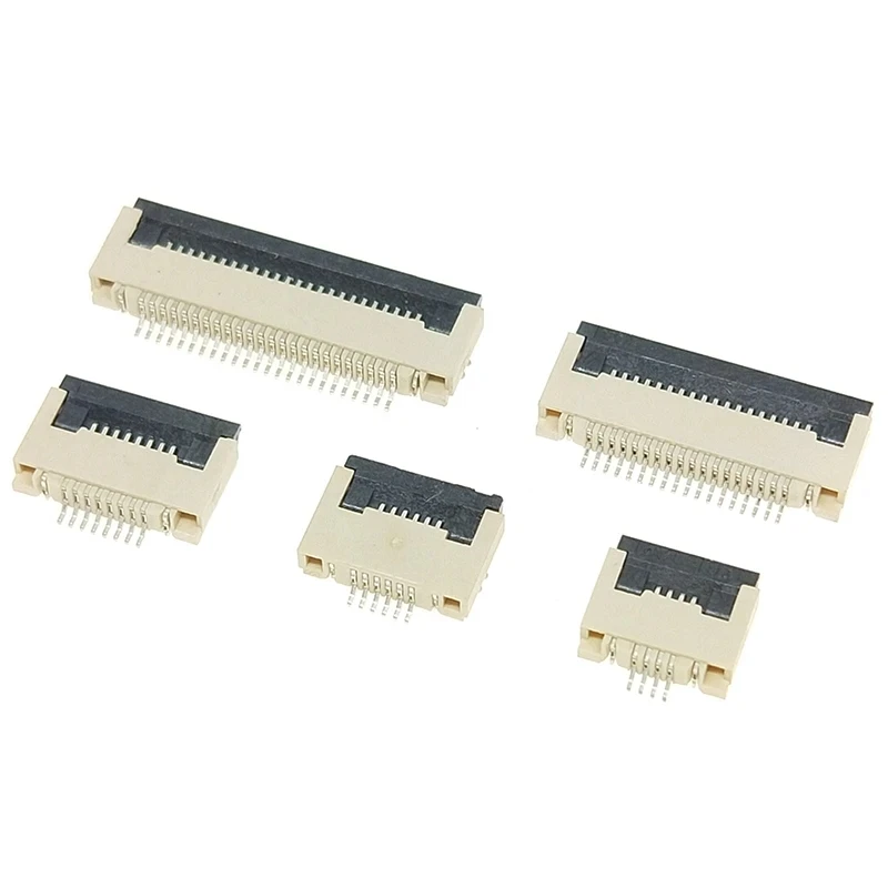 10pcs FPC Connector 0.5mm/1.0mm Pitch Under Clamshell Contact Type Socket FFC Flat Cable Socket 4P 5P 6P 8P 10P 12P 20P 30P -60P
