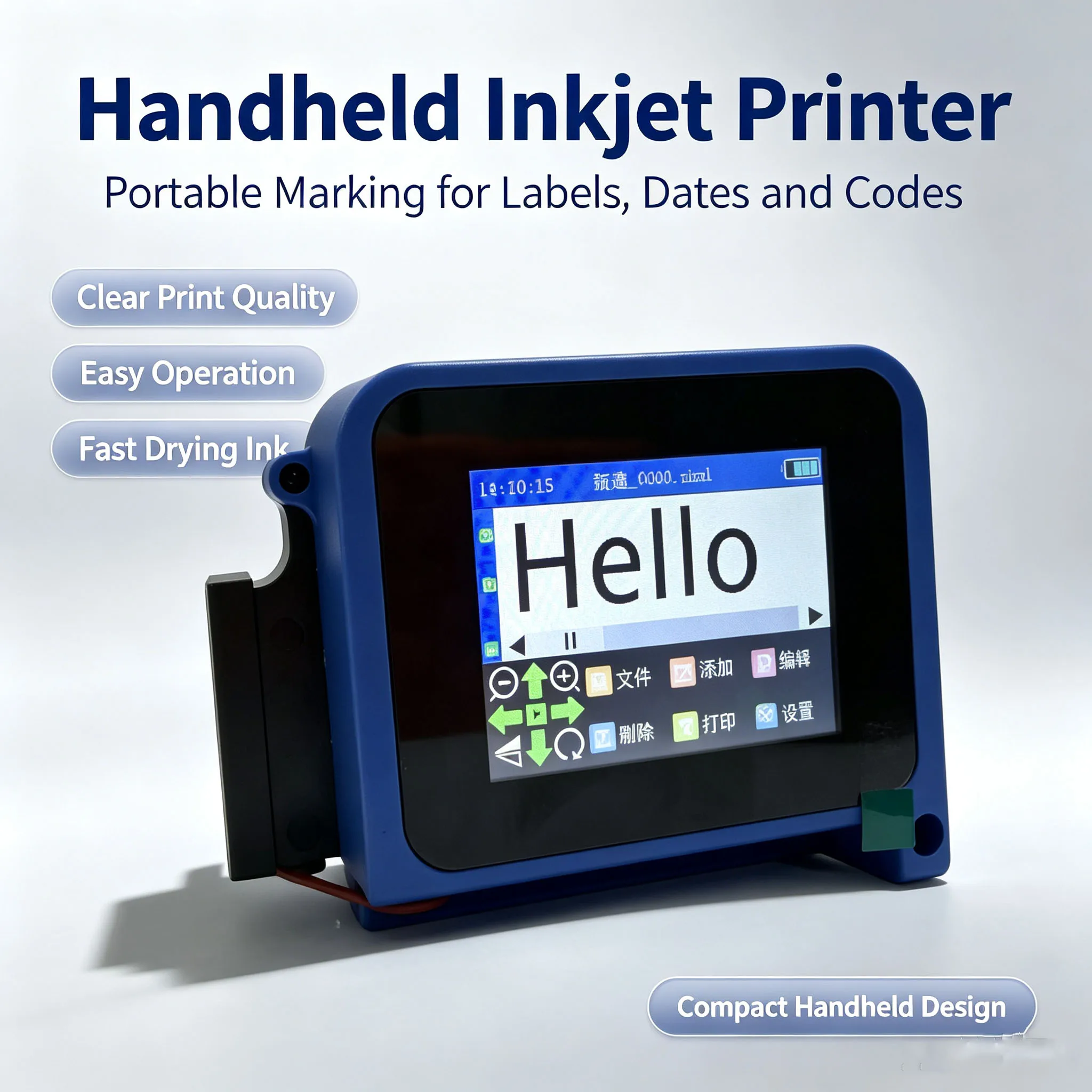 Portable Mini Handheld Inkjet Printer 25.4mm for QR Bar Batch Code Date Number Logo Expiry 28 Languages