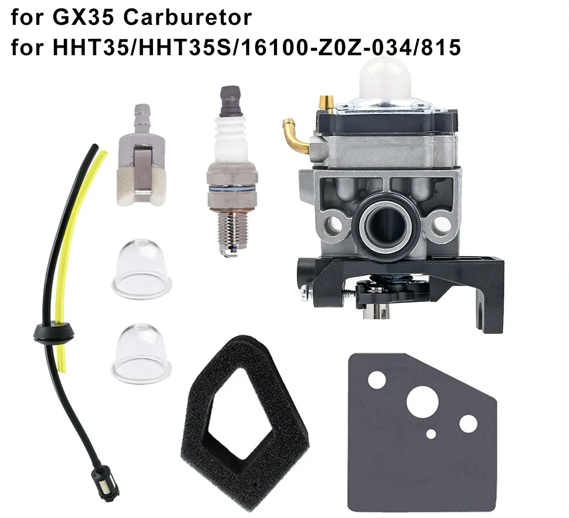 

Комплект карбюратора для двигателей Honda GX25 GX35 (для Robin Tanaka) - совместим с триммерами HHT35 HHT35S - замена 16100-Z0Z-034, 815