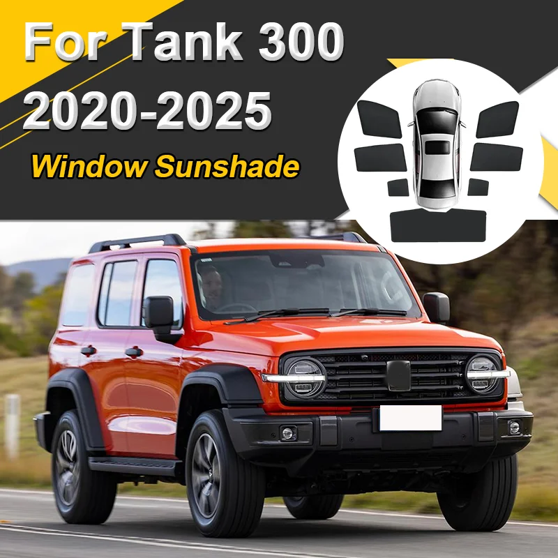 

Автомобильные солнцезащитные козырьки для GWM Tank 300 2020 2021-2025, солнцезащитные козырьки с магнитной теплоизоляцией, сетчатые оконные шторы, автоаксессуары