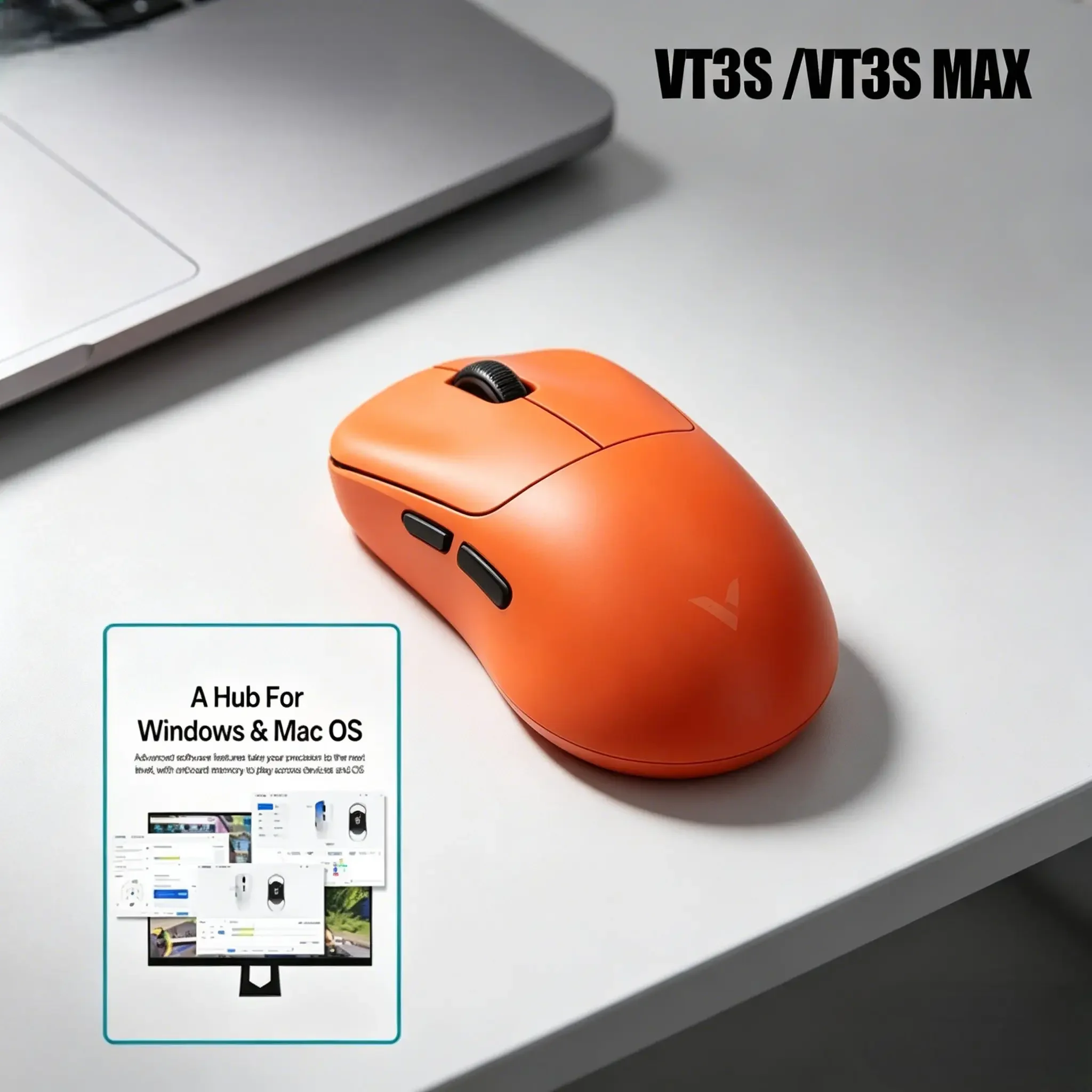 

53g Ultra-Lightweight Wireless Gaming Mouse, Rapoo VT3 / VT3 MAX, True 8K Polling Rate, Macro Enabled, Up to 750 Hours Battery