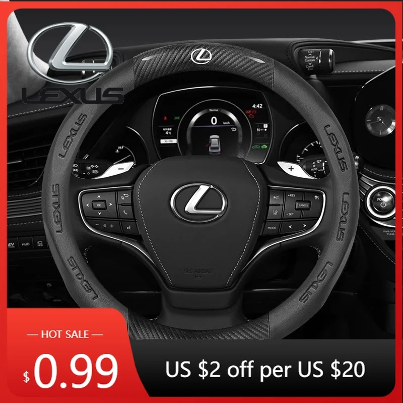 

Interior Stickers Car Suede Leather Carbon Fiber Steering Wheel Cover Lexus ES200 ES260 ES300 RX300 LS500h GS300 IS250 IS300 CT2