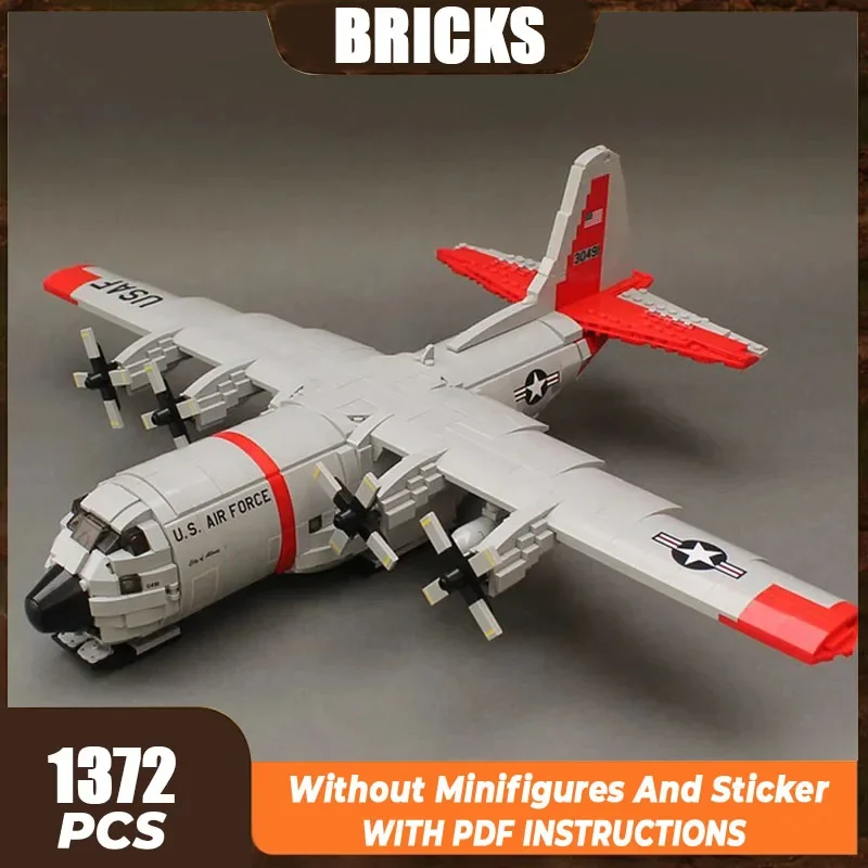 Moc อาคารอิฐทหารรุ่น LC-130H Hercules เครื่องบินเทคโนโลยี Modular Blocks ของขวัญของเล่นเด็ก DIY ชุดประกอบ