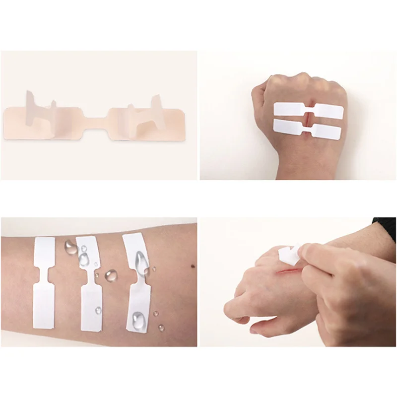 10PCs/Box Waterproof Band Aid  Butterfly Adhesive Wound Closure Band Aid Emergency Kit Adhesive Bandages